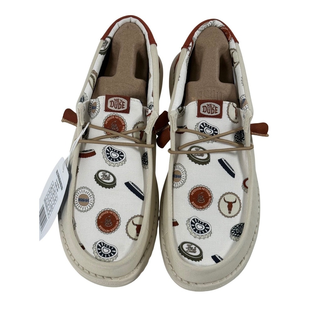 Hey Dude Wally Spring Breakr Beer Bash Ivory Multi Mens Size 9 41285-1MV NEW